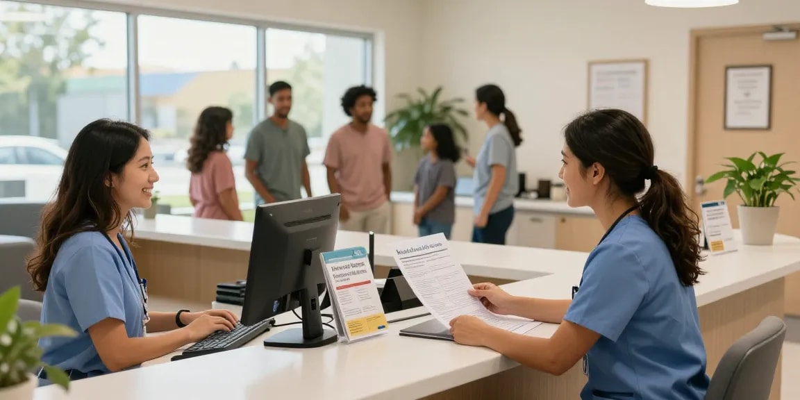 Welcoming intake haldimand healthcare facility with staff assisting families
