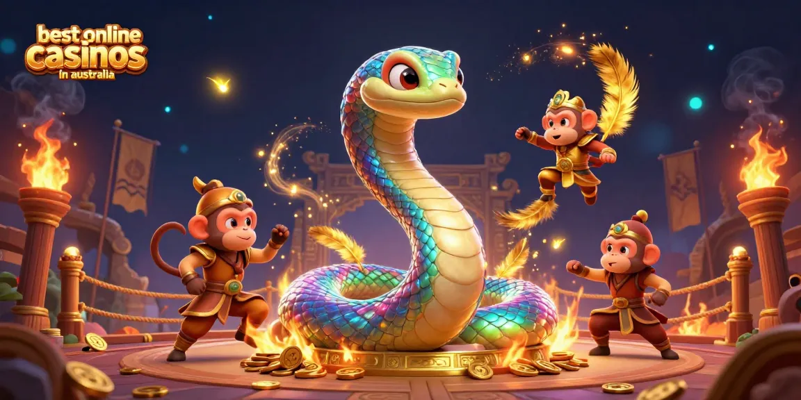 Win big with the best online casinos in Australia featuring vibrant 3D characters and game elements.