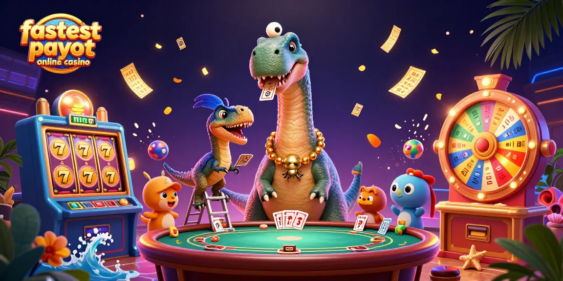 Experience the excitement of the fastest payout online casino with dynamic characters and casino elements.